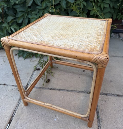 Vintage rattan side table - vintage,