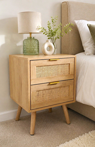 Light wood rattan - 2, bedside