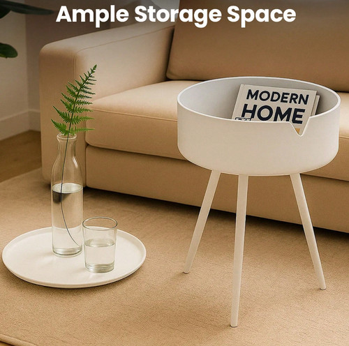 Bedside table round - bedside,