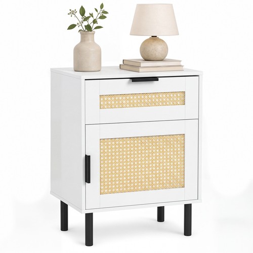 Rattan nightstand boho bedside - rattan,