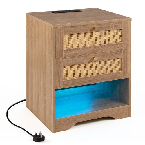 Rattan bedside table - bedside,