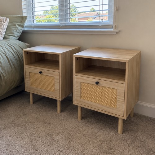 Set wood rattan - 2x, &