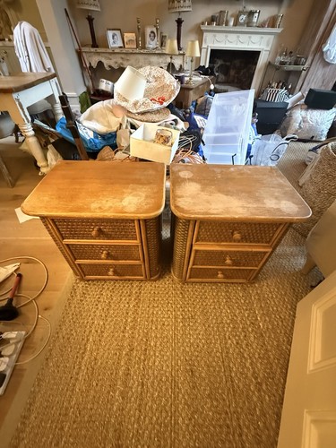 Pair vintage rattan - pair,