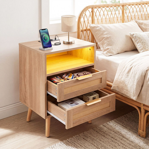 Led lights rattan bedside - lights,