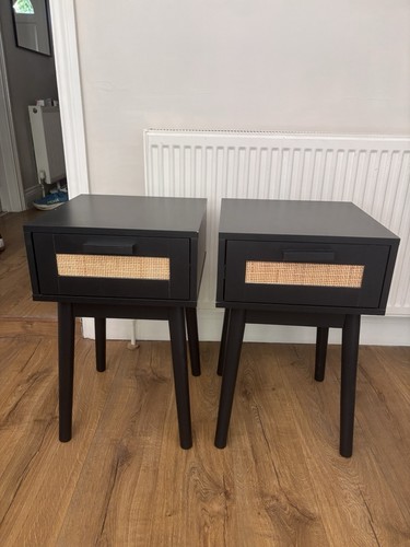 Pair dusk black rattan - pair,
