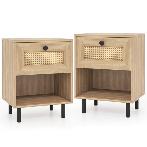 Set rattan nightstand - of,