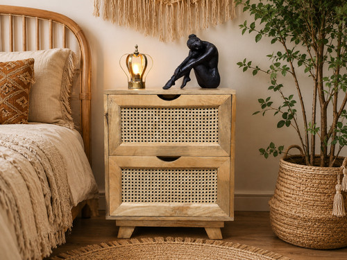 Drawer rattan bedside - 2,