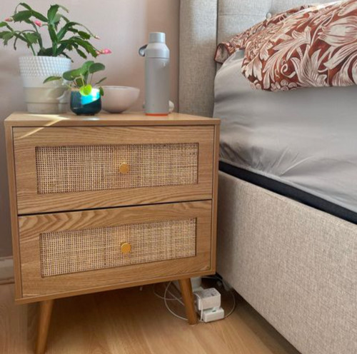 Rattan bedside table - rattan,