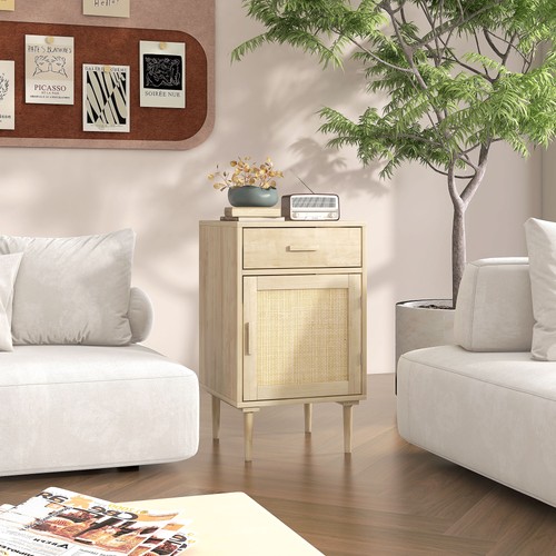 Bedside table rattan side - bedside,
