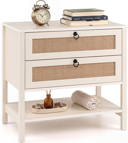 Rattan bedside table boho - rattan, table,