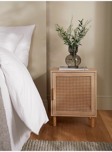 Natural rattan bedside table - natural,