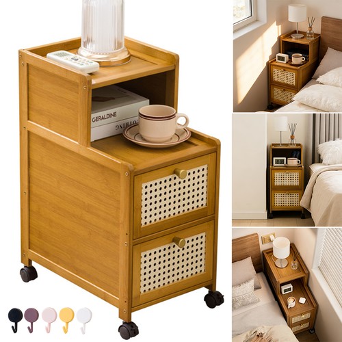 Rattan bedside table drawer - bedside, 2