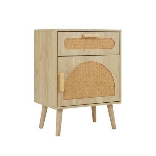 Costway rattan nightstand boho - rattan,