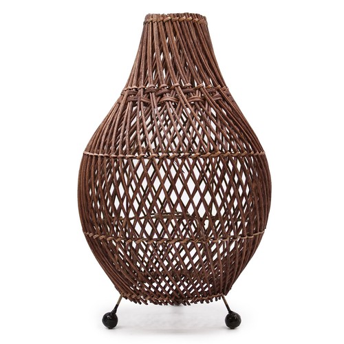 Handwoven rattan table lamp - rattan,