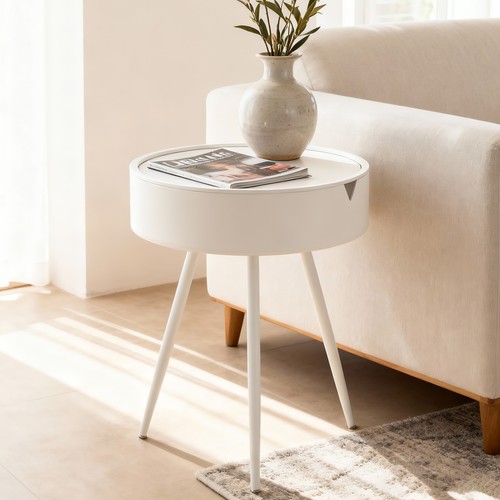 Modern round rattan side - modern,