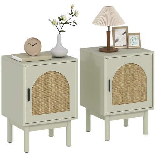 Homcom piece rattan bedside - rattan,