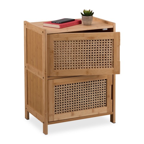 Bedside table rattan drawers - 2,