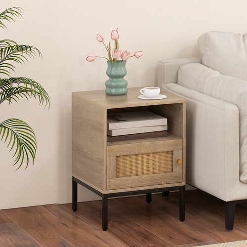 Home rattan bedside table - home,