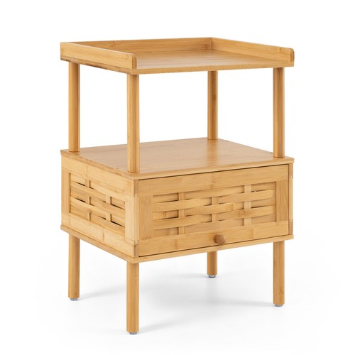 Bamboo rattan bedside table - rattan,
