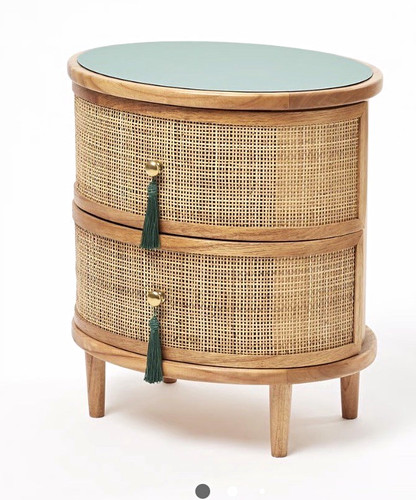 Round drawer bedside table - bedside,