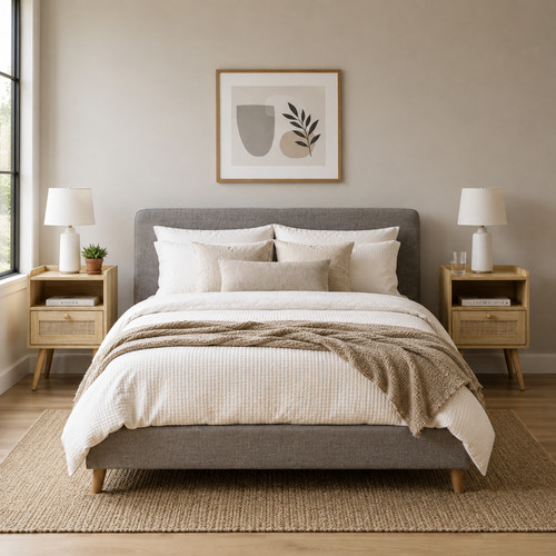 Set rattan bedside tables - of,