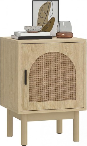 Rattan bedside table - rattan, with