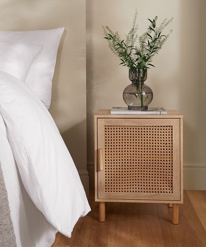 Natural rattan bedside - natural, table