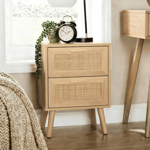 Drawer bedside with rattan - drawer,