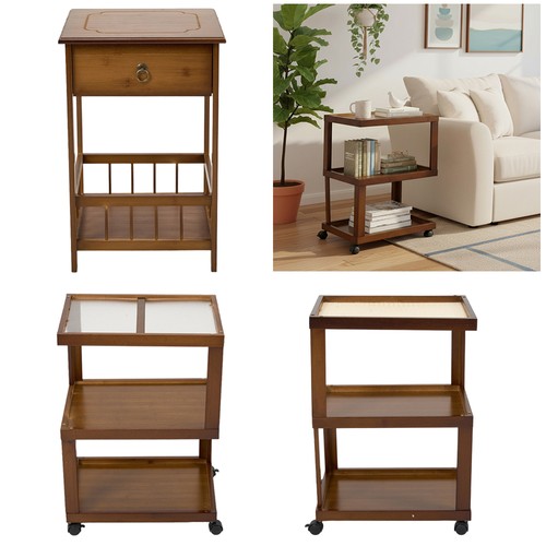 Retro side table bamboo - side,