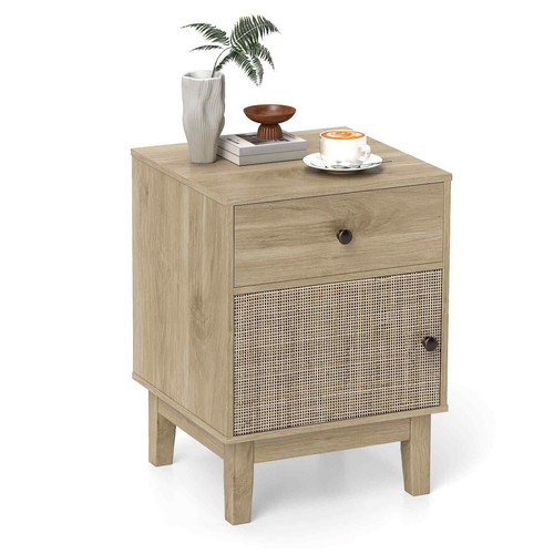 Modern bedside table rattan - bedside,