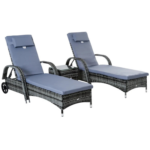 Rattan sun lounger set wicker - rattan,