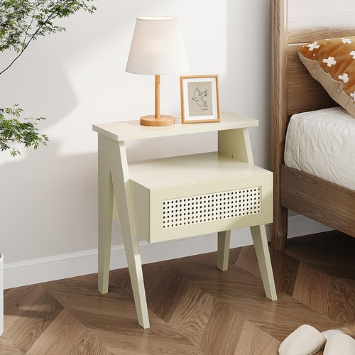 Bedside table rattan drawer - rattan,