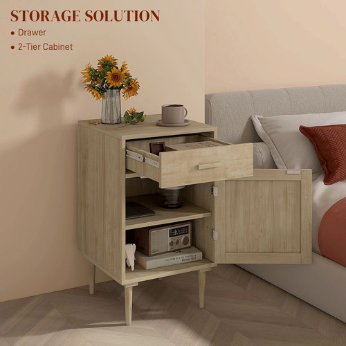 Homcom bedside table rattan - homcom,