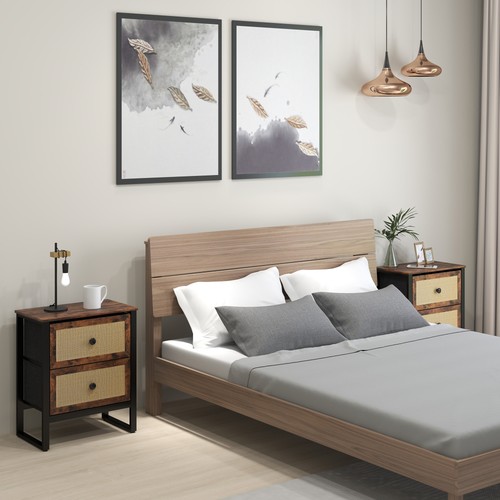 Bedside table set with 2 - set,