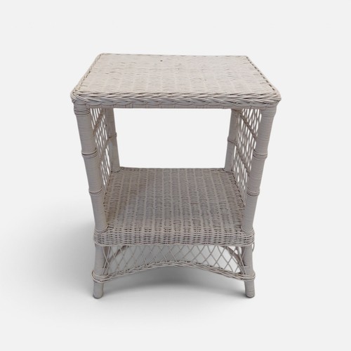 White wicker rattan side - rattan,