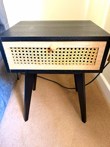 Black wood bedside table - 2x,