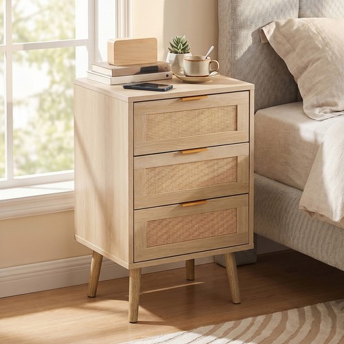 Rattan bedside table drawer - bedside,